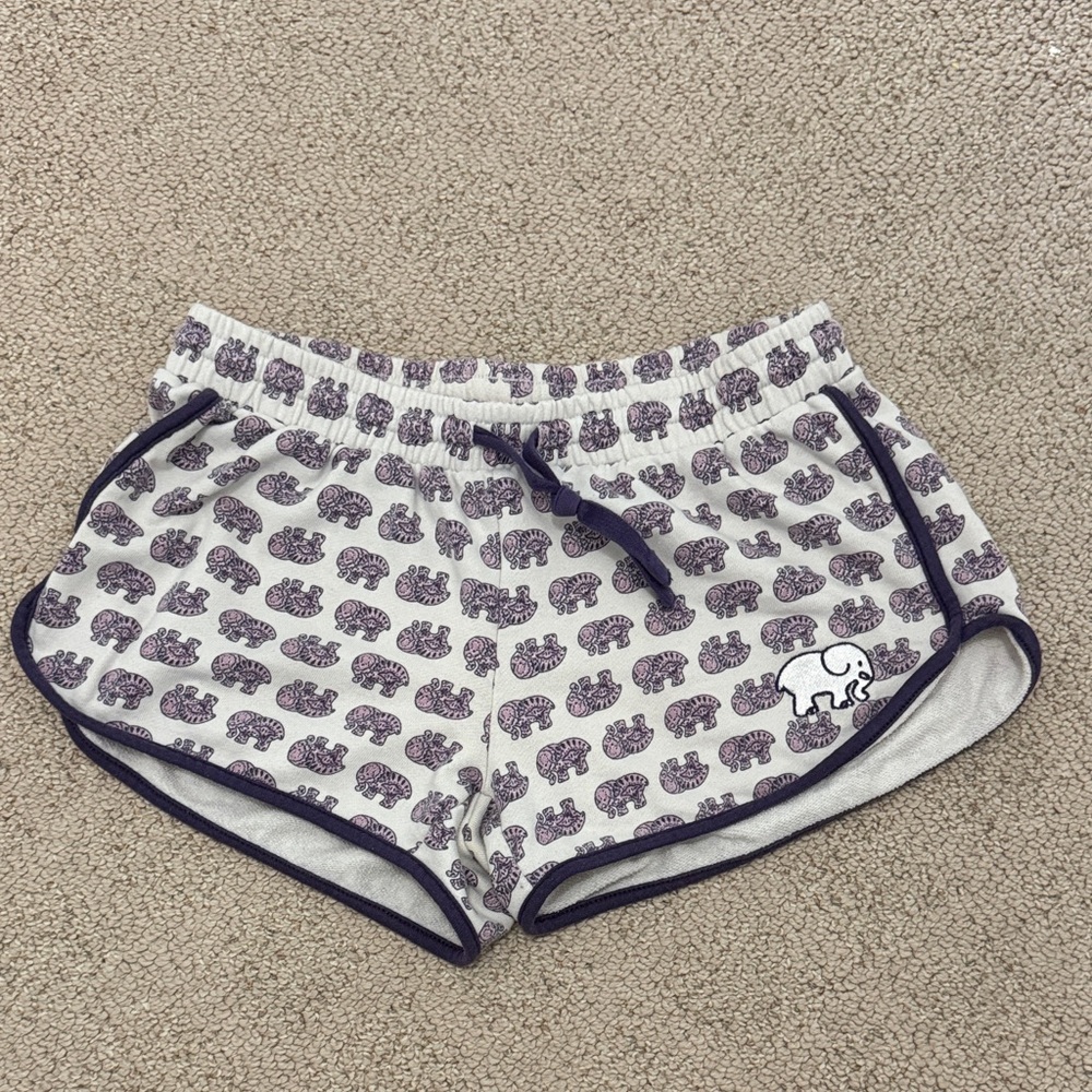 Ivory Ella Purple Elephant Print Shorts